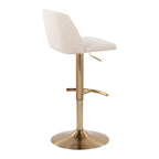 Toriano - Contemporary Adjustable Barstool With Swivel With Rounded T Footrest (Set of 2)