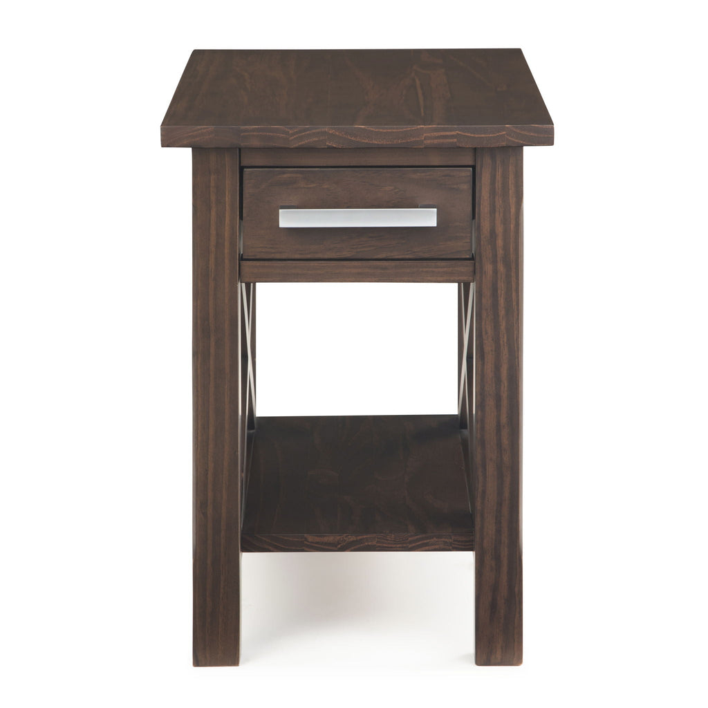 Kitchener - Narrow Side Table - Warm Walnut Brown