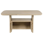 Kailani Cane Counter Height Storage Dining Table Beige Oak