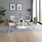 Daire - Side Chair (Set of 2) - Light Gray Velvet & Chrome