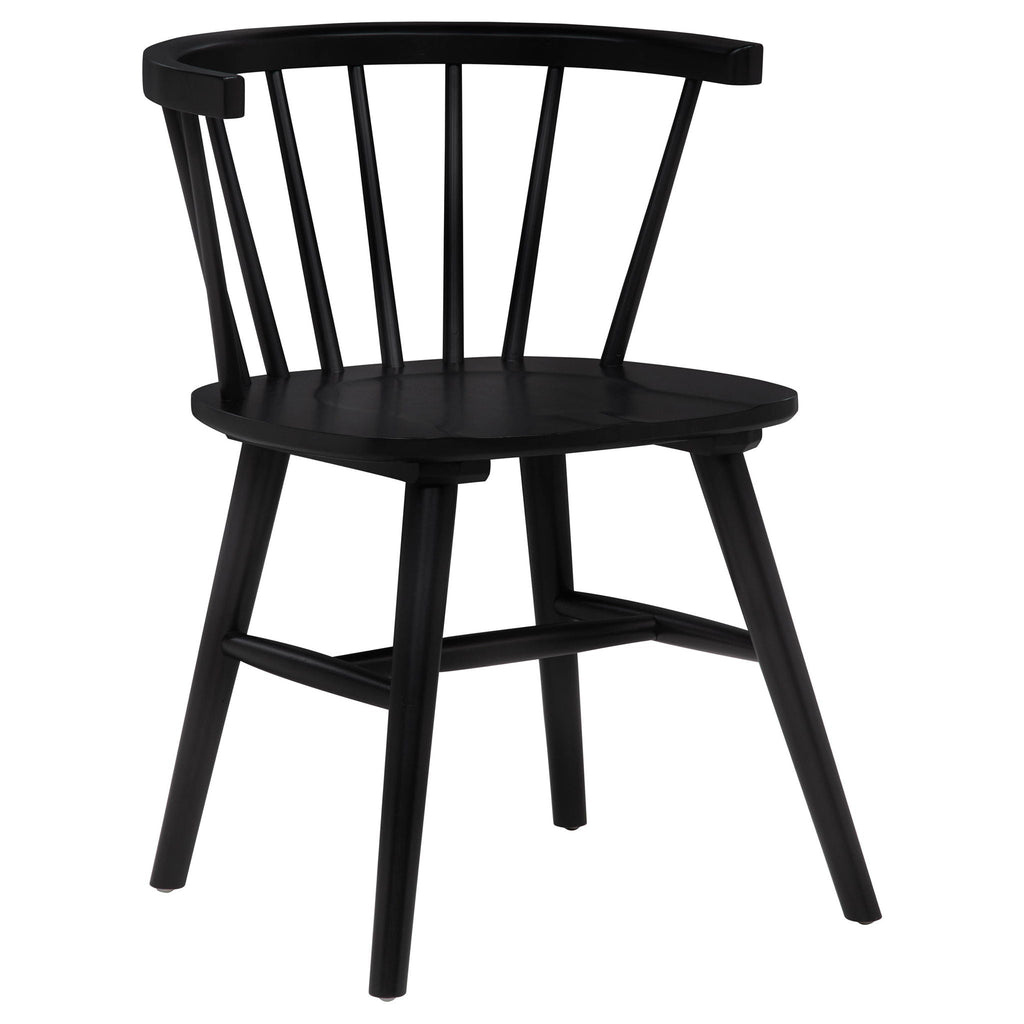 Jeffries Windsor Wood Dining Side Chair Black (Set of 2)