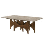 Oleia - Dining Table With Engineered Marble - Natural Marble & Walnut