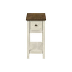 Accent End Table, 2 Tier, Narrow, Lamp, Storage Drawer, Charming Design