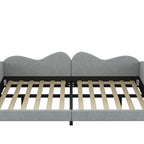 Upholstered Daybed, Sherpa Fabric Sofabed With Cloud-Shaped Backrest