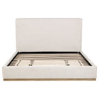 Knox Eastern King Bouclé Upholstered Platform Bed Cream
