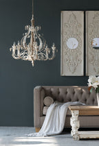 Large Wooden Wall Art Panels With Distressed Round Mirror Accents (Set of 2) - White
