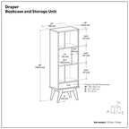 Draper - Mid Century Wide Bookcase And Storage Unit