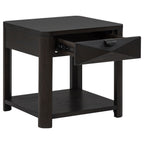 Marcelo Wood End Table with Drawer and Shelf Coffee