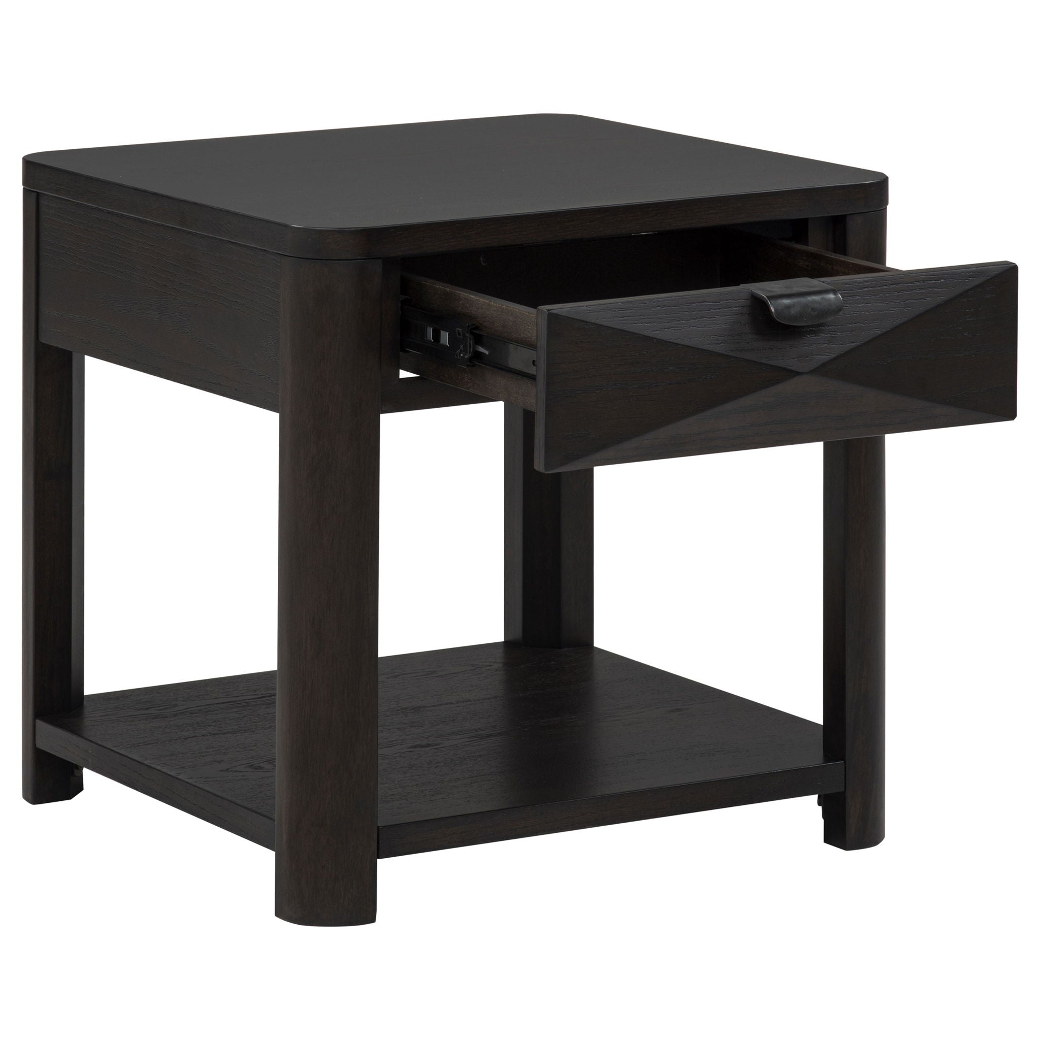 Marcelo Wood End Table with Drawer and Shelf Coffee