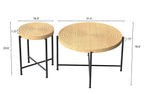 Coffee And End Table Set Waterproof Cover, Distressed Cylindrical Design, Legs Classic Rustic Charm (Set of 2)