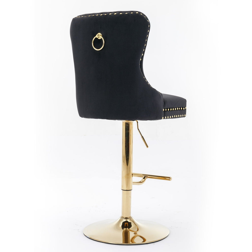 Thick Swivel Barstools Adjusatble Seat Height From 25-33", Modern Upholstered Bar Stools With Backs Comfortable Tufted For Home Pub And Kitchen Island (Set of 2)