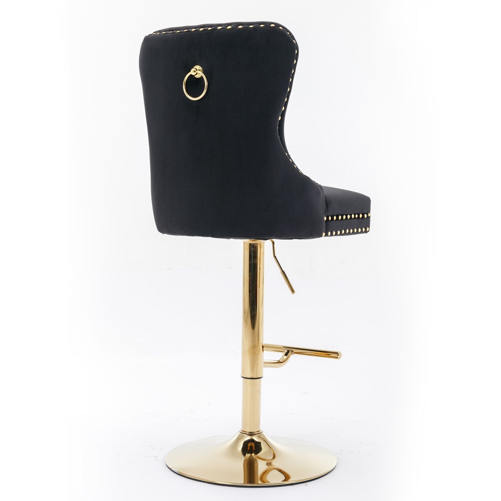 Thick Swivel Barstools Adjusatble Seat Height From 25-33", Modern Upholstered Bar Stools With Backs Comfortable Tufted For Home Pub And Kitchen Island (Set of 2)
