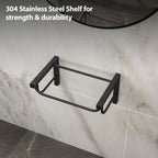Wall Mounted Rectangular Bathroom Sink With 304 Stainless Steel Towel Bar & Overflow - White