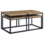 Straden 3-piece Engineered Wood Coffee Table Set Mango and Black