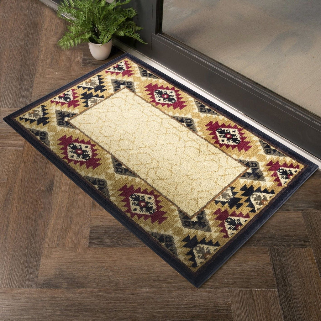 Tribes - 5'3" X 7'3" Polypropylene, Southwest Area Rug - Cream