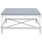 Lindley 2-piece Square Coffee and End Table Set Chrome