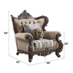 Ragnar - Chair With 2 Pillows - Light Brown Linen & Cherry