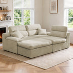 Corner Chaise Sofa With High Backrest