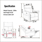 360° Modern Small Rocking Swivel Recliner Chair With Side Pocket