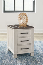 Darborn - Chair Side End Table - Gray / Brown