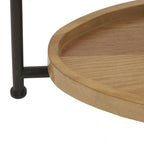 Oval Coffee Table - White / Natural