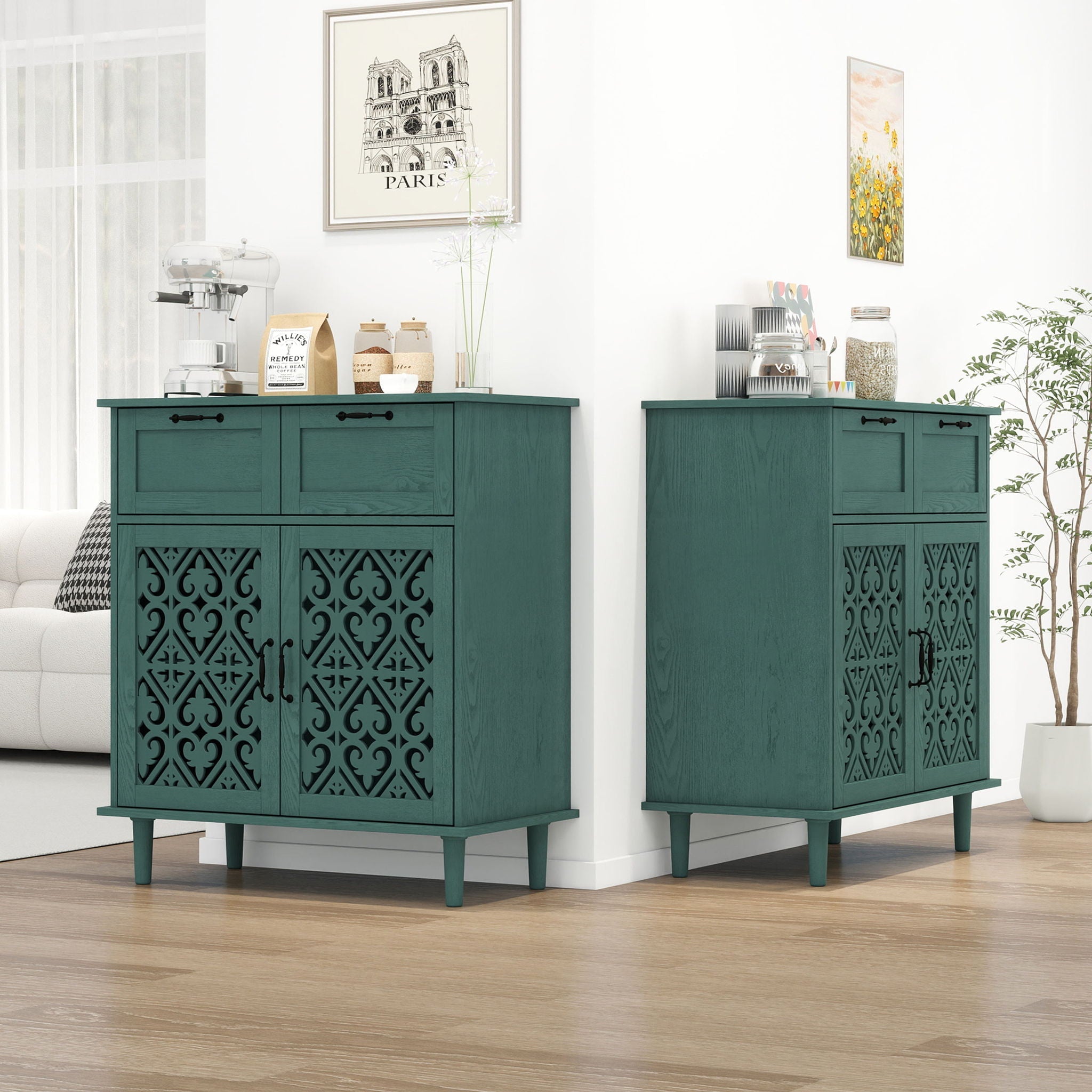 2 Door 2 Drawer Elegant Cabinet