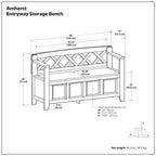 Amherst - Entryway Storage Bench - Hickory Brown