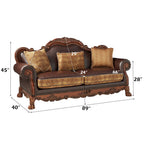 Dresden - Sofa - Bone PU & Gold Patina