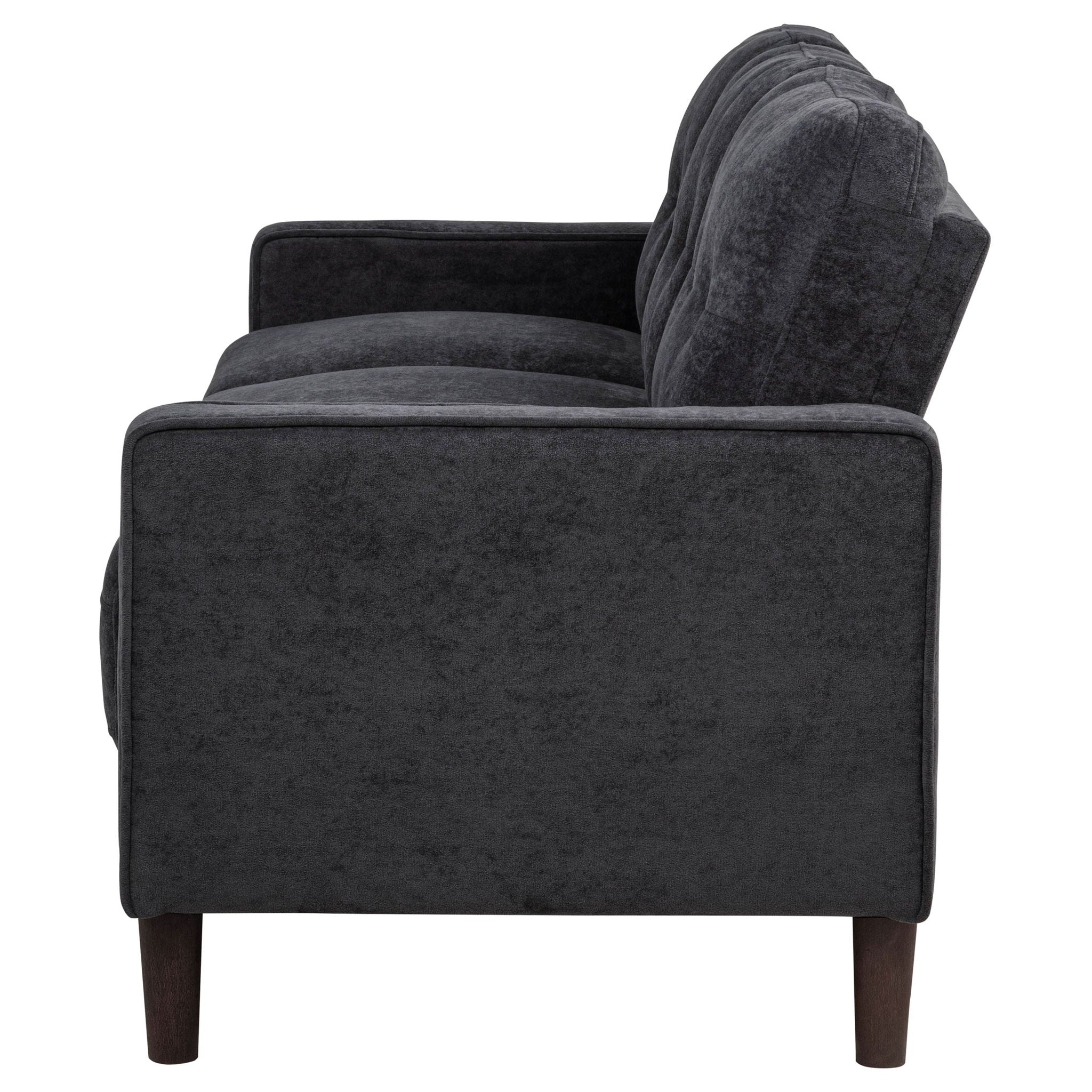 Bowen II Fabric Upholstered Track Arm Sofa Steel Grey