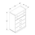 Valencia - 5 Drawer Dresser - White / Gray