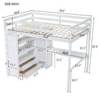 Loft Bed With Built In Wardrobe, Desk, Shelves And Drawers