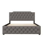 Upholstered Platform Bed With 2 Drawers And 2 Sets Of USB Ports On Each Side, Fabric