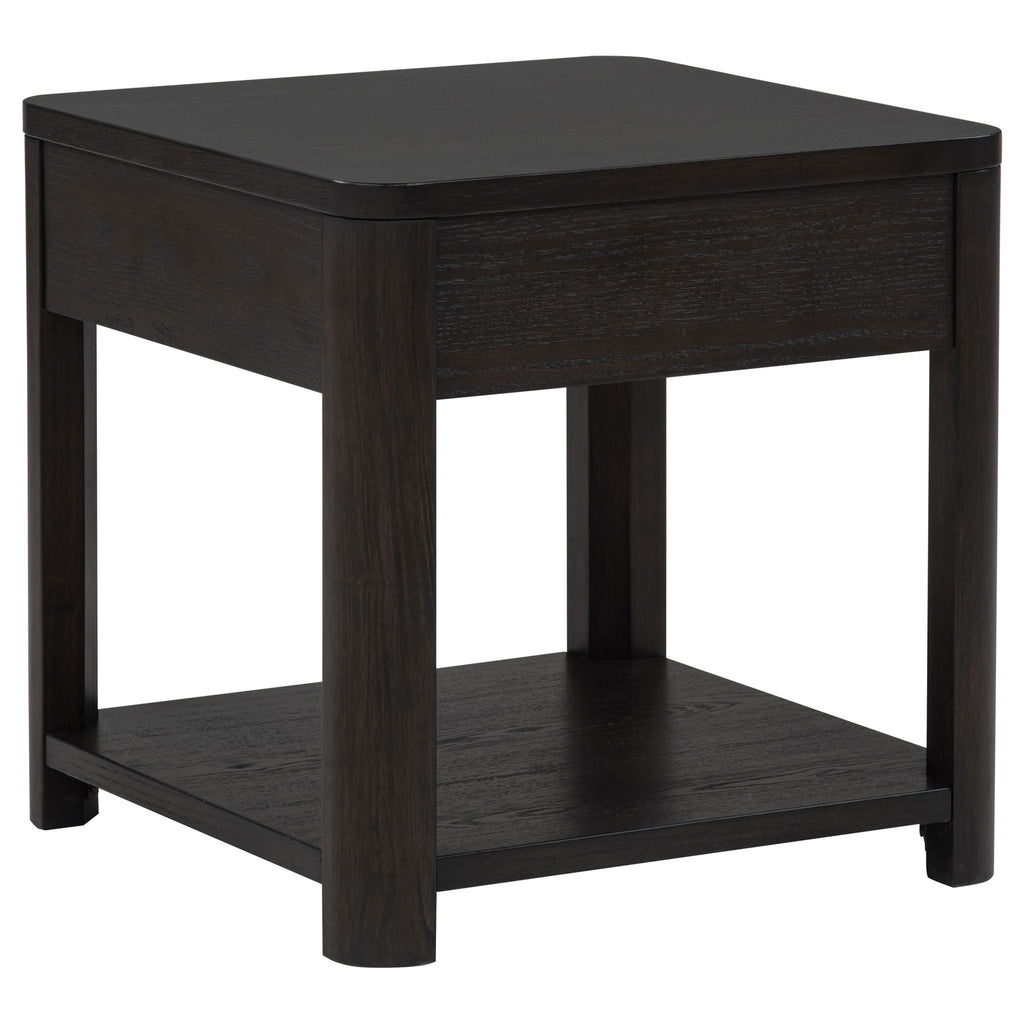 Marcelo Wood End Table with Drawer and Shelf Coffee