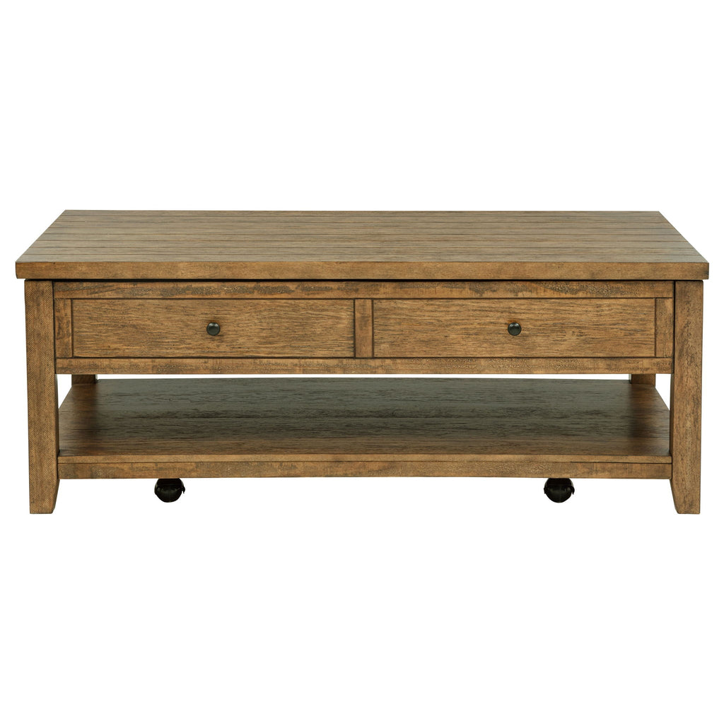 Payne 48-inch Mobile Lift Top Coffee Table Distressed Brown