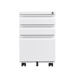 Contemporary 3 Drawer Mobile Filing Cabinet With Lock, Metal Office Storage For Legal / Letter Size
