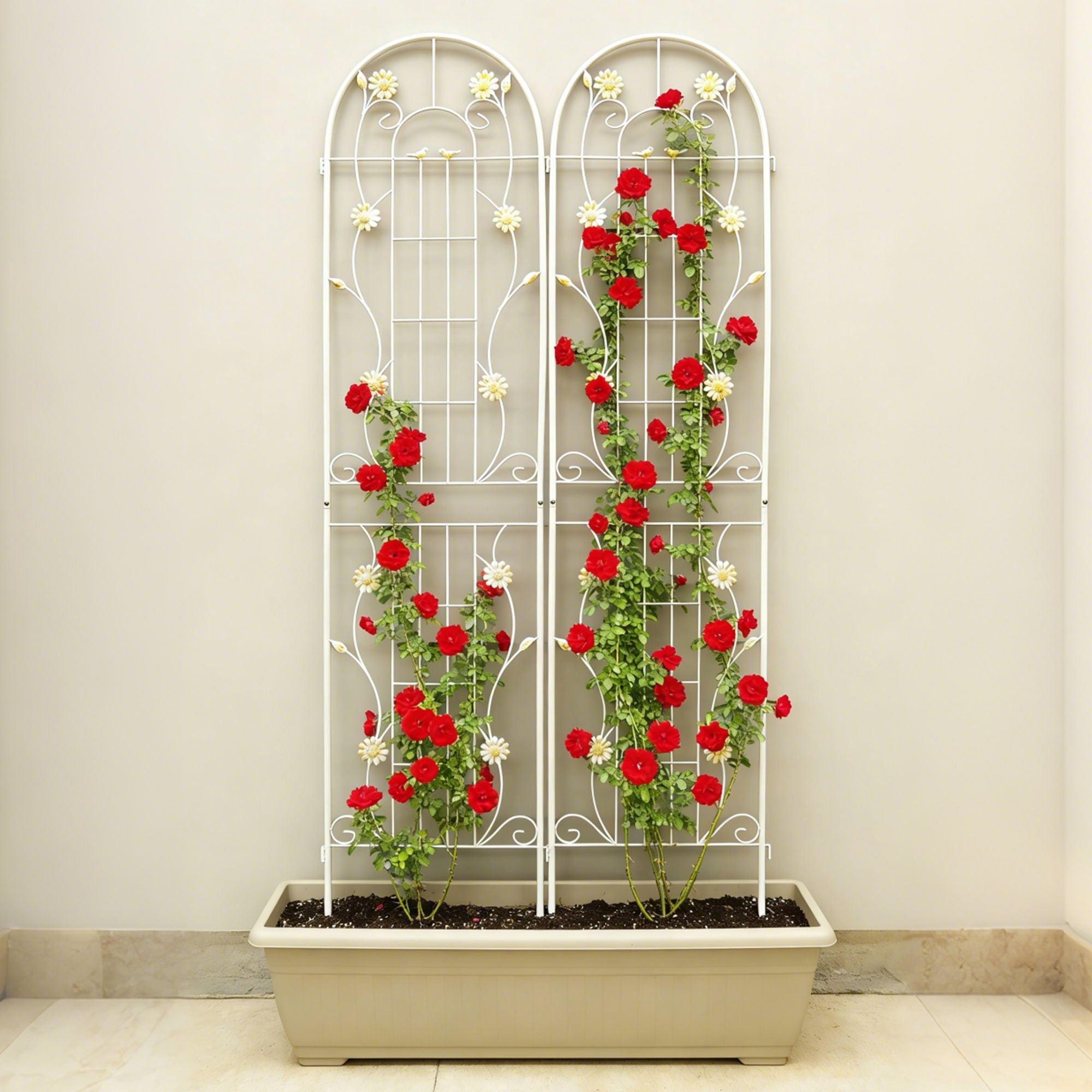 Metal Garden Trellis Rustproof Trellis For Climbing Plant Outdoor Flower Support