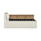 Upholstered Daybed With Storage Headboard, Wireless Charging, LED Lights
