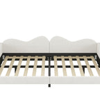Upholstered Daybed, Sherpa Fabric Sofabed With Cloud-Shaped Backrest