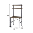 Ensata - Rustic Writing Desk - Black / Oak