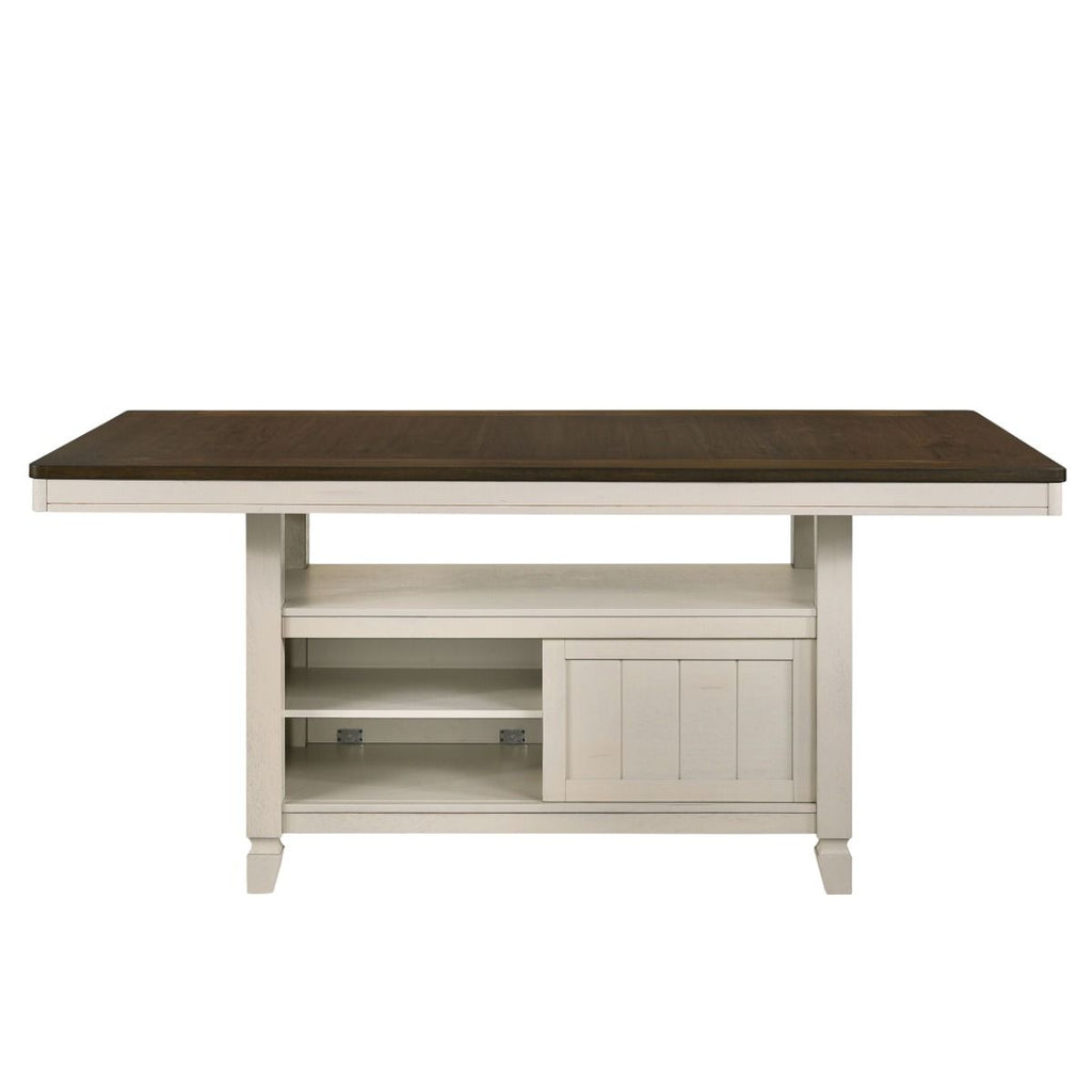 Tasnim - Counter Dining Table - Oak & Antique White