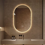 Smart Wall Mounted LED Touch Screen Mirror With Anti-Fog Function And Adjustable Lighting