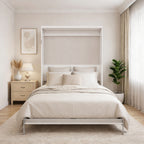 Queen Size Vertical Murphy Wall Cabinet Folding Bed With Automatic Legs - Gray