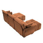 Sofa Set With Ottoman And Pillows, Textured, High Resilience Cushions