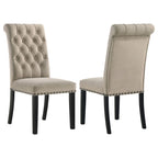 Alana Velvet Upholstered Dining Side Chair Sand (Set of 2)
