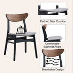 Rebi - Side Chair (Set of 2) - Gray Linen, Walnut & Black