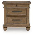 Karallin - Three Drawer Night Stand - Medium Brown