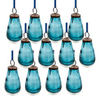 Luster Tear Drop Ornament, Glass Decorative Hanging Christmas Tree Ornaments For Holiday Party Decorations (Set of 12)