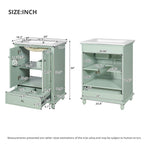 Modern Bathroom Vanity With Sink, Cabinet With Drawer And Dividers, Rectangular Storage Unit