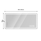 Frameless LED Bathroom Mirror Vanity With Anti Fog Front Lights - Silver