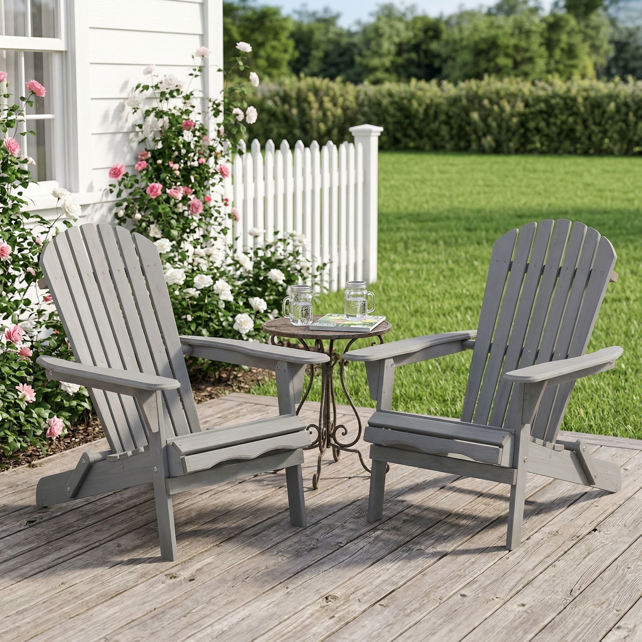 Oversize Outdoor Folding Adirondack Chair, Patio Chair For Garden